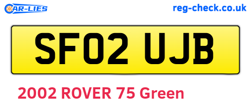 SF02UJB are the vehicle registration plates.