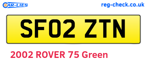 SF02ZTN are the vehicle registration plates.
