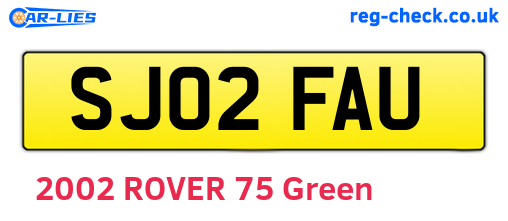 SJ02FAU are the vehicle registration plates.