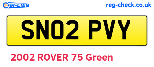 SN02PVY are the vehicle registration plates.