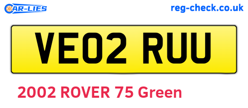 VE02RUU are the vehicle registration plates.