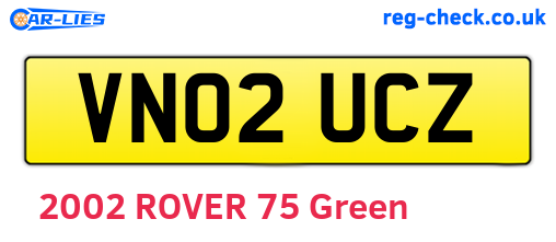 VN02UCZ are the vehicle registration plates.