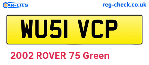 WU51VCP are the vehicle registration plates.