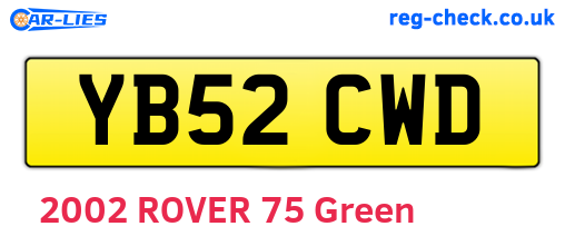 YB52CWD are the vehicle registration plates.