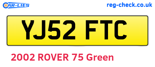 YJ52FTC are the vehicle registration plates.
