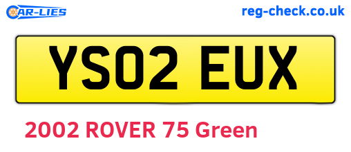 YS02EUX are the vehicle registration plates.