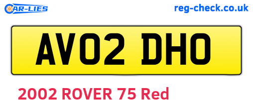 AV02DHO are the vehicle registration plates.