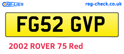 FG52GVP are the vehicle registration plates.