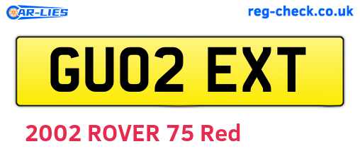 GU02EXT are the vehicle registration plates.