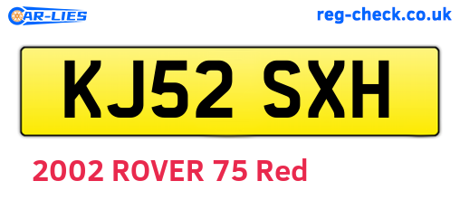 KJ52SXH are the vehicle registration plates.