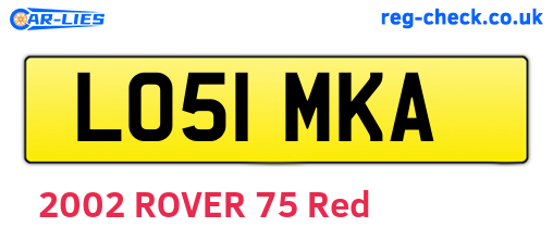 LO51MKA are the vehicle registration plates.