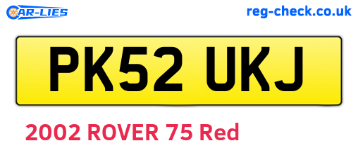 PK52UKJ are the vehicle registration plates.