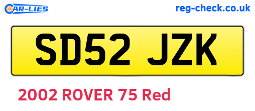 SD52JZK are the vehicle registration plates.