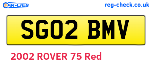 SG02BMV are the vehicle registration plates.