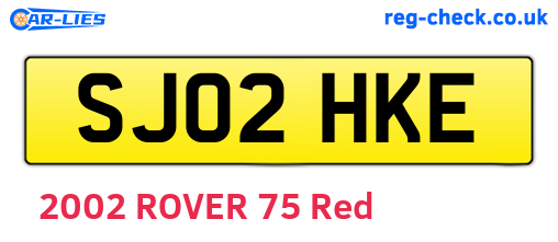 SJ02HKE are the vehicle registration plates.