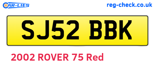 SJ52BBK are the vehicle registration plates.