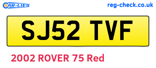 SJ52TVF are the vehicle registration plates.