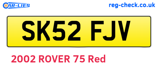 SK52FJV are the vehicle registration plates.