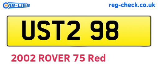 UST298 are the vehicle registration plates.