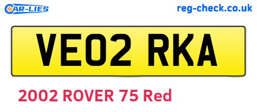 VE02RKA are the vehicle registration plates.