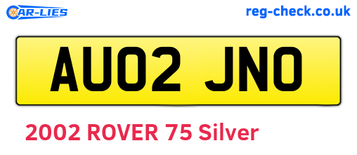 AU02JNO are the vehicle registration plates.
