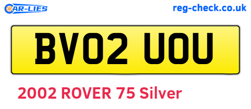 BV02UOU are the vehicle registration plates.