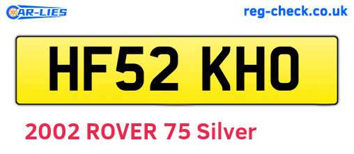HF52KHO are the vehicle registration plates.