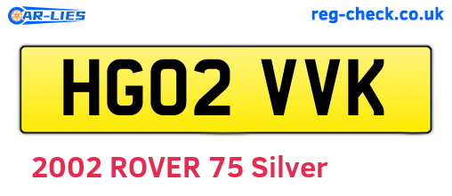 HG02VVK are the vehicle registration plates.