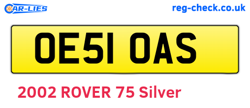 OE51OAS are the vehicle registration plates.