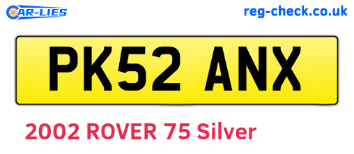 PK52ANX are the vehicle registration plates.