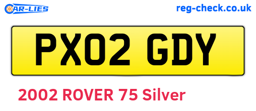 PX02GDY are the vehicle registration plates.