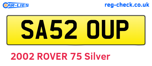SA52OUP are the vehicle registration plates.