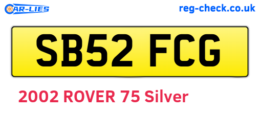 SB52FCG are the vehicle registration plates.
