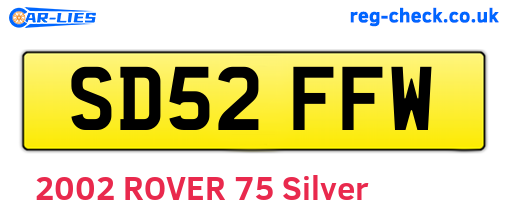 SD52FFW are the vehicle registration plates.