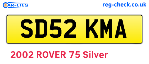 SD52KMA are the vehicle registration plates.