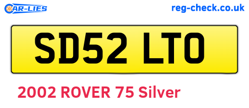 SD52LTO are the vehicle registration plates.