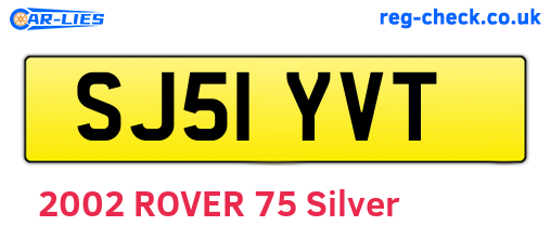 SJ51YVT are the vehicle registration plates.