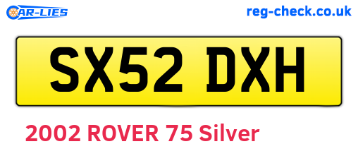 SX52DXH are the vehicle registration plates.