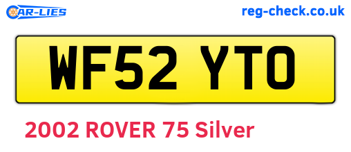 WF52YTO are the vehicle registration plates.