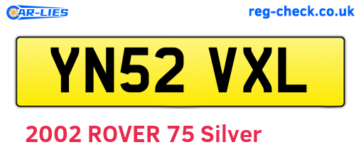 YN52VXL are the vehicle registration plates.