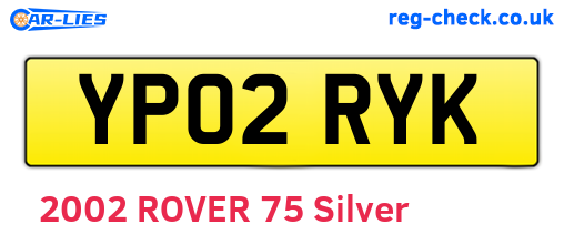 YP02RYK are the vehicle registration plates.