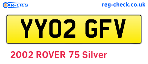 YY02GFV are the vehicle registration plates.