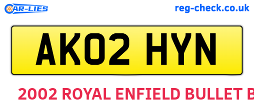 AK02HYN are the vehicle registration plates.