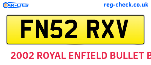 FN52RXV are the vehicle registration plates.