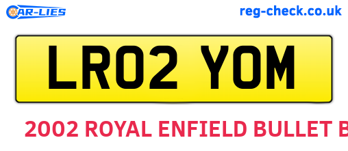 LR02YOM are the vehicle registration plates.