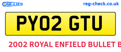 PY02GTU are the vehicle registration plates.