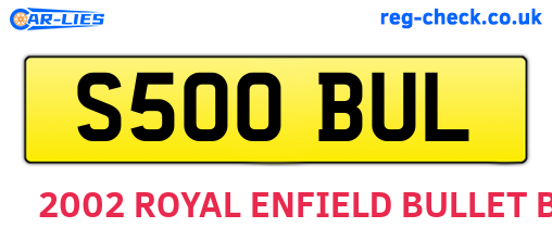 S500BUL are the vehicle registration plates.