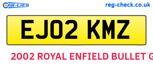 EJ02KMZ are the vehicle registration plates.