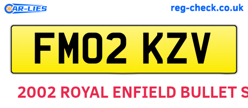 FM02KZV are the vehicle registration plates.