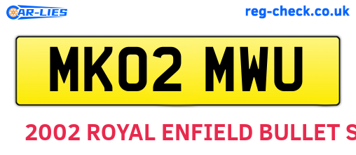 MK02MWU are the vehicle registration plates.
